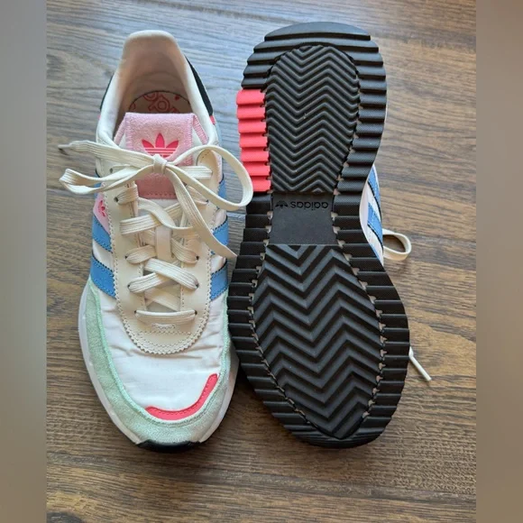 Adidas Retropy F2 Women's Shoes - Mint, Pink, and Blue - Picture 5 of 6